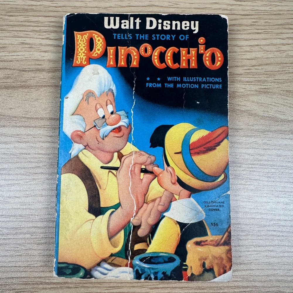 Vintage 1939 Walt Disney Pinocchio Book Whitman Publishing Illustrations 556